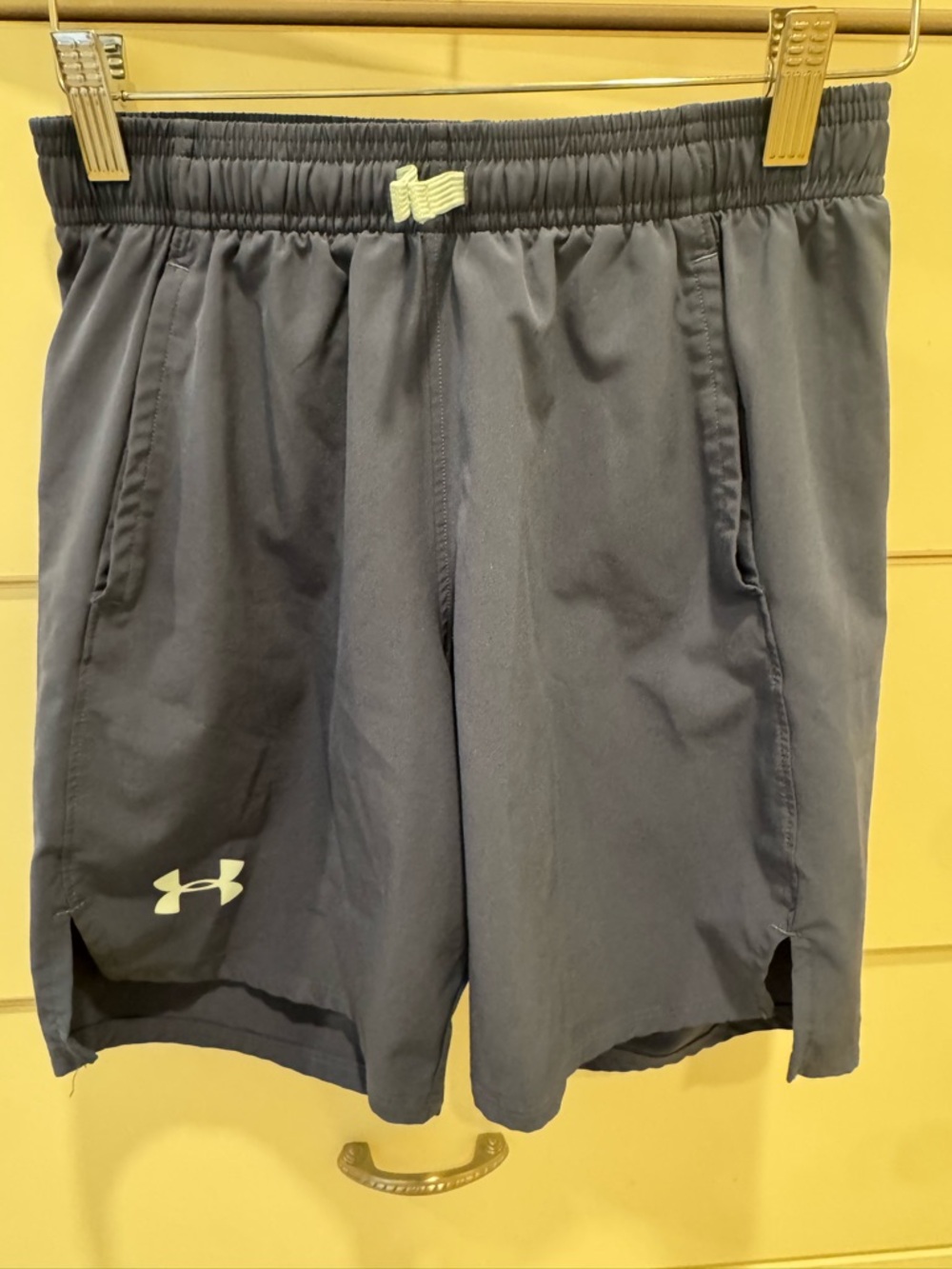 Under Armour Men’s Navy Athletic Shorts with White Logo